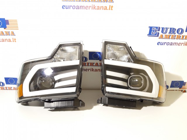 LED DRL PROJECTOR FRONT BUMPER HEADLIGHT LAMPS BLACK AMBER